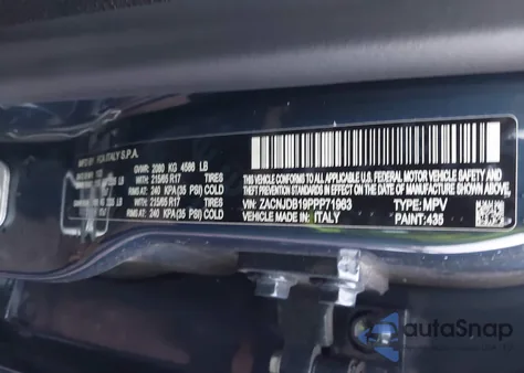 2023 Jeep Renegade Upland 4X4 из США, поврежденный, VIN ZACNJDB19PPP71963